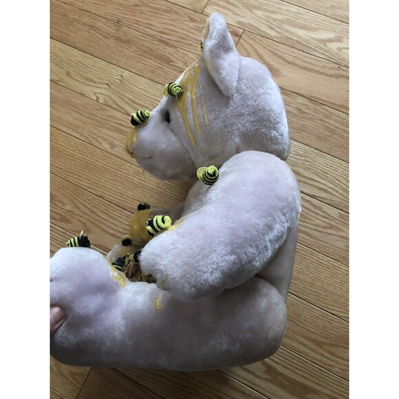 Bumble Bee Plush Bear with Honey 15" Tall 3 lb. Rare - Picture 4 of 10